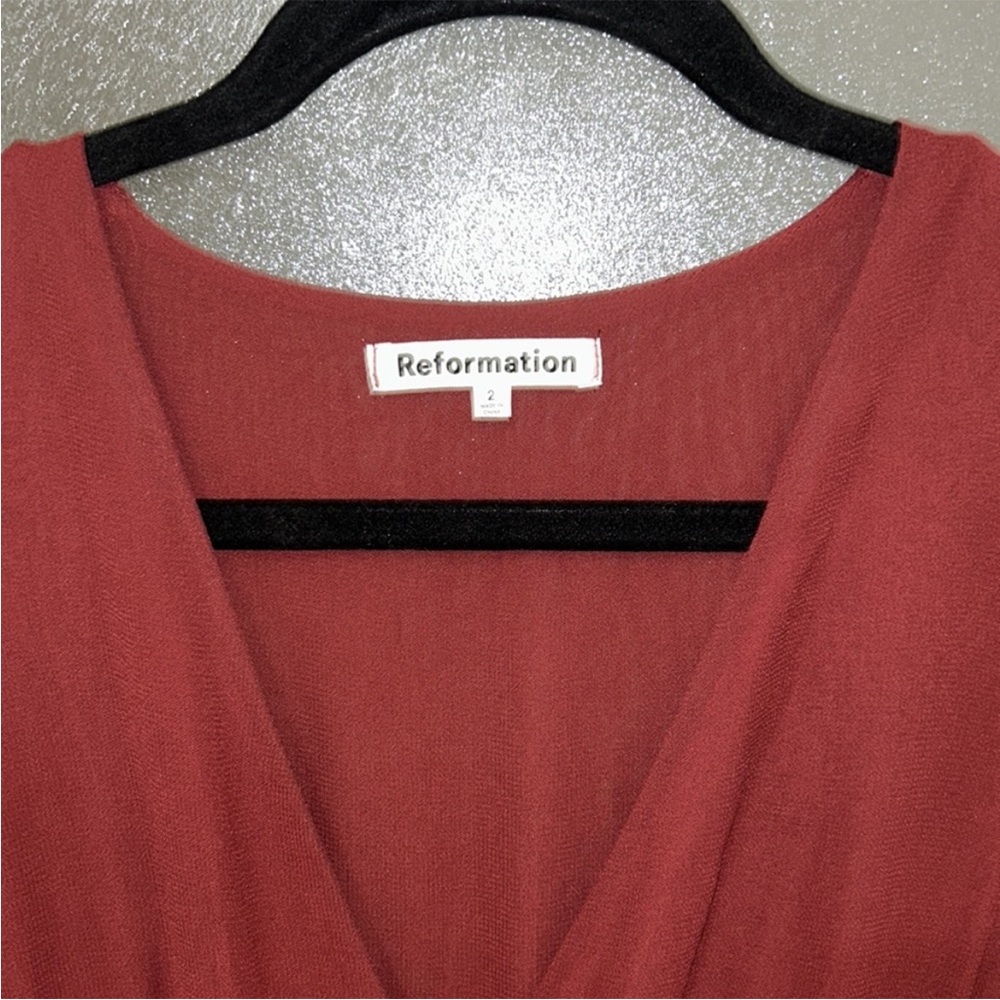 Reformation Deep Red Button-Front Maxi Dress - Picture 6 of 14